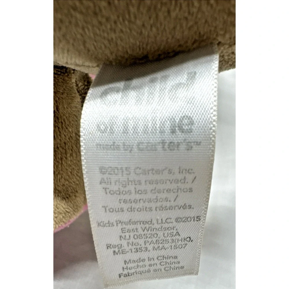Child Of Mine Carters Brown Monkey Plush Pink Baby Girl Rattle Crinkle Teether